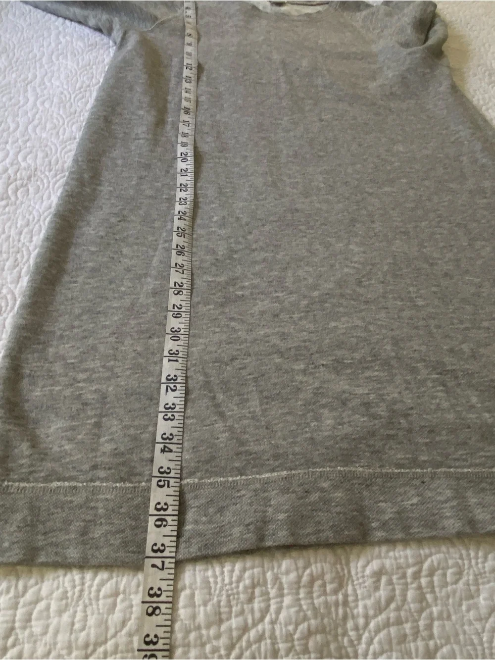 J. Crew Heather Gray 3/4 Sleeve Cotton Blend French Terry Shift Dress Size Large